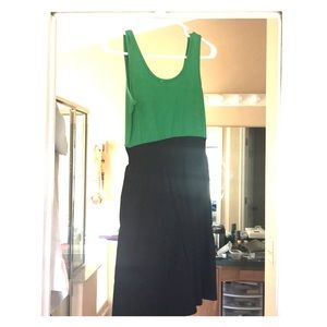 Green and black dress